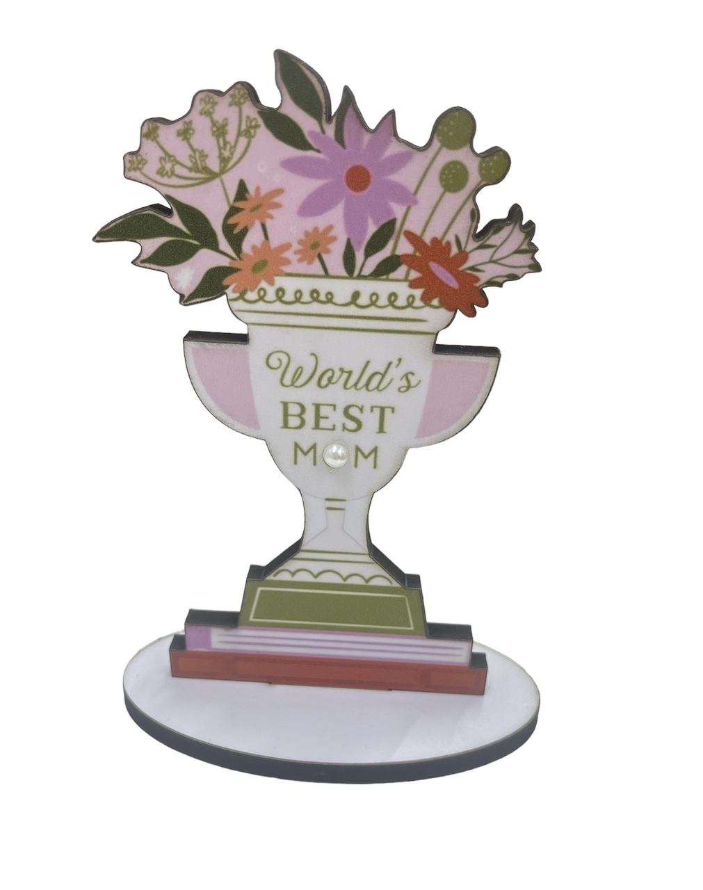 Ξύλινο διακοσμητικό δώρο για τη μητέρα «world’s best Mom»