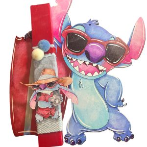Πασχαλινή λαμπάδα stitch vacation με διακοσμητικό τοίχου