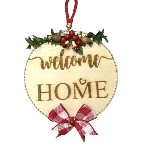 Ξύλινο διακοσμητικό πόρτας Welcome Home