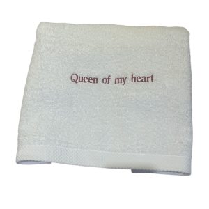 Πετσέτα προσώπου queen of my heart-white
