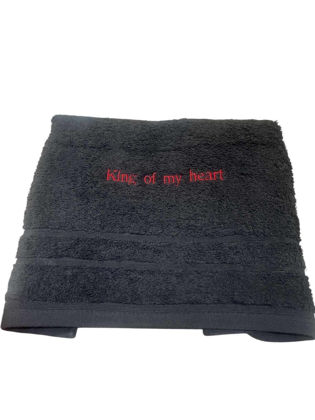 Πετσέτα προσώπου king of my heart - grey