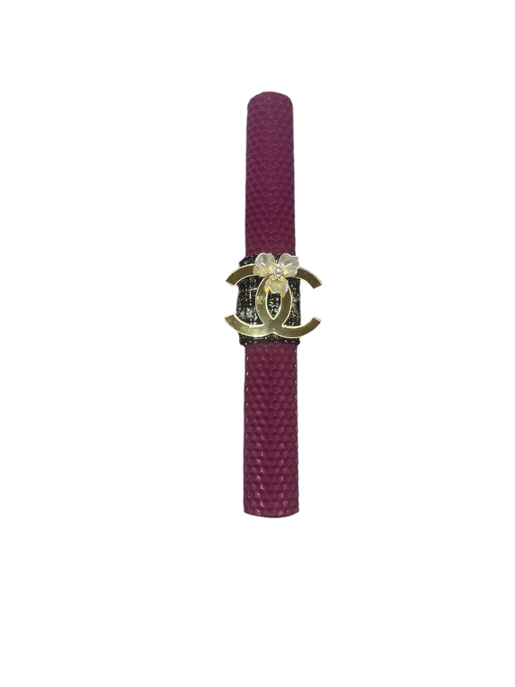 Πασχαλινή λαμπάδα μελισσοκέρι Chanel, magenta - Image 2