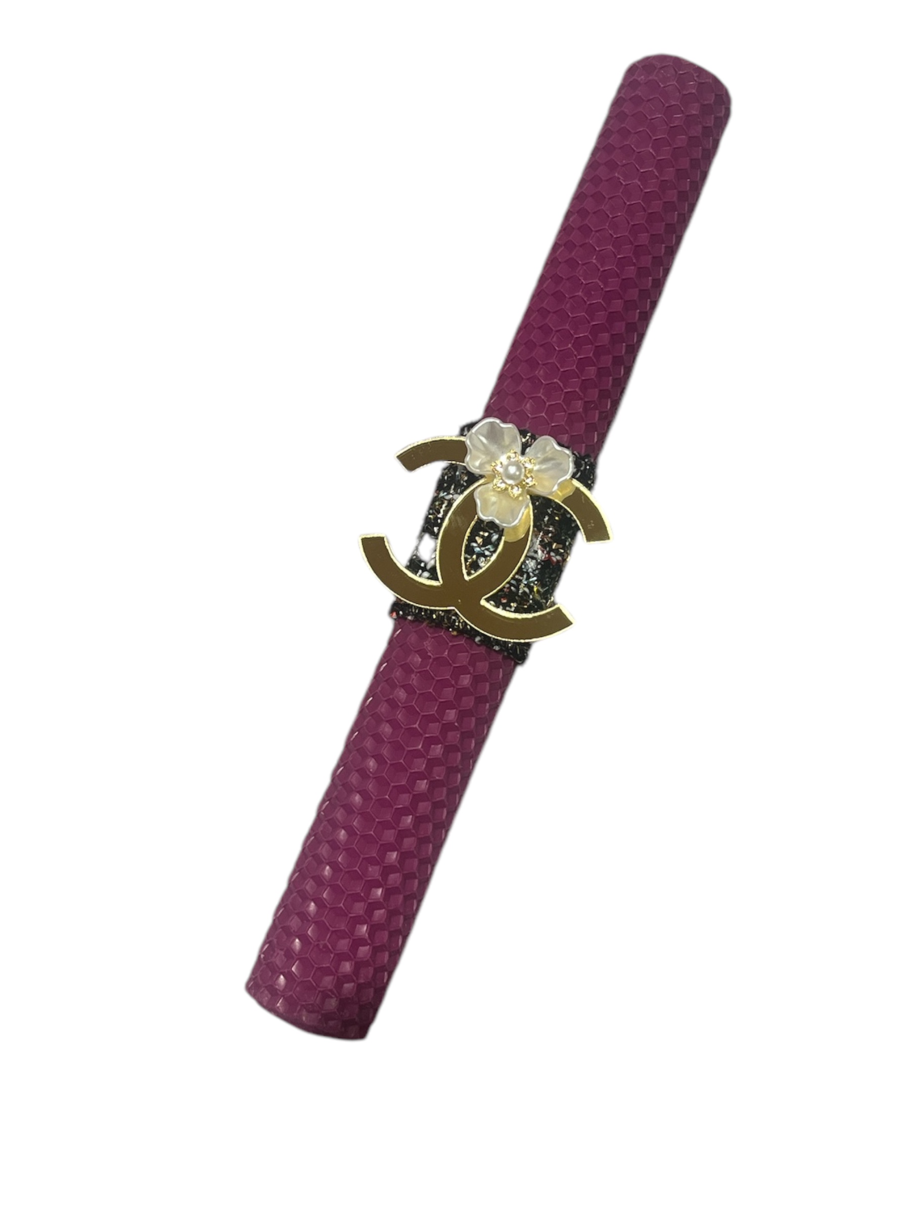 Πασχαλινή λαμπάδα μελισσοκέρι Chanel, magenta