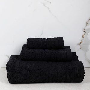 Πετσέτα Χίμπουρι 15 Black Σετ 3 τεμ