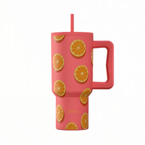 ΘΕΡΜΟΣ STRAW TUMBLER XL SAVE THE AEGEAN 900ml ORANGE POP
